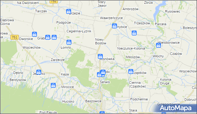 mapa Sosnówka gmina Nowa Słupia, Sosnówka gmina Nowa Słupia na mapie Targeo