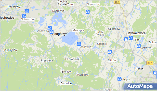 mapa Sosnówka gmina Podgórzyn, Sosnówka gmina Podgórzyn na mapie Targeo