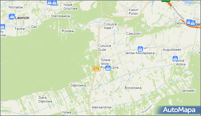 mapa Sowia Wola Folwarczna, Sowia Wola Folwarczna na mapie Targeo