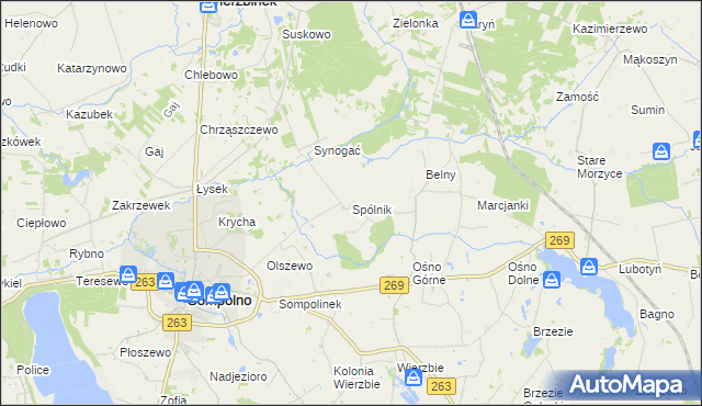 mapa Spólnik, Spólnik na mapie Targeo