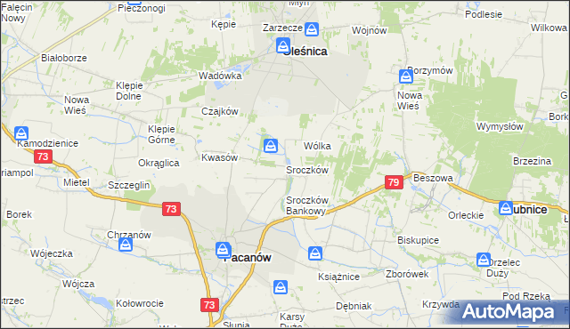 mapa Sroczków, Sroczków na mapie Targeo