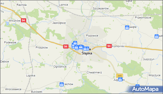 mapa Środa Śląska, Środa Śląska na mapie Targeo