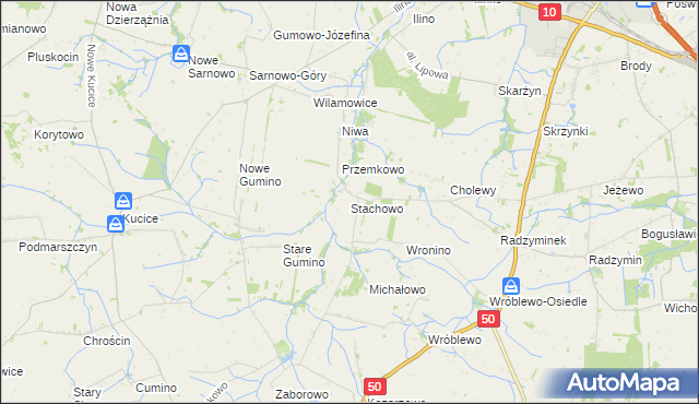 mapa Stachowo gmina Naruszewo, Stachowo gmina Naruszewo na mapie Targeo