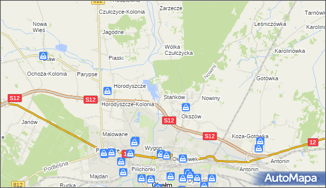 mapa Stańków, Stańków na mapie Targeo
