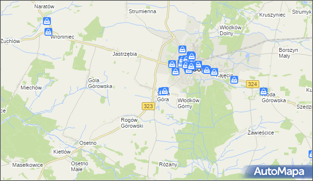 mapa Stara Góra gmina Góra, Stara Góra gmina Góra na mapie Targeo