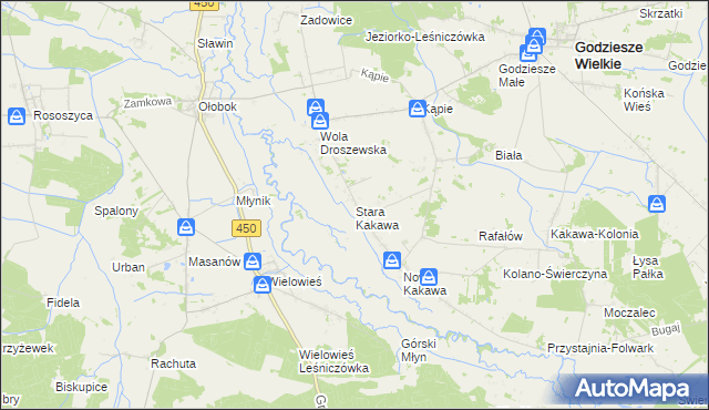 mapa Stara Kakawa, Stara Kakawa na mapie Targeo
