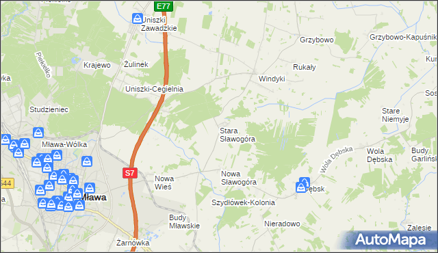 mapa Stara Sławogóra, Stara Sławogóra na mapie Targeo