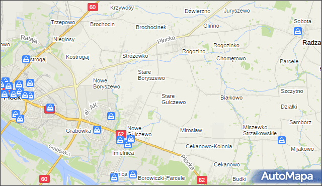 mapa Stare Gulczewo, Stare Gulczewo na mapie Targeo