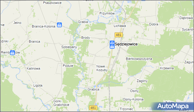 mapa Stare Kozuby, Stare Kozuby na mapie Targeo