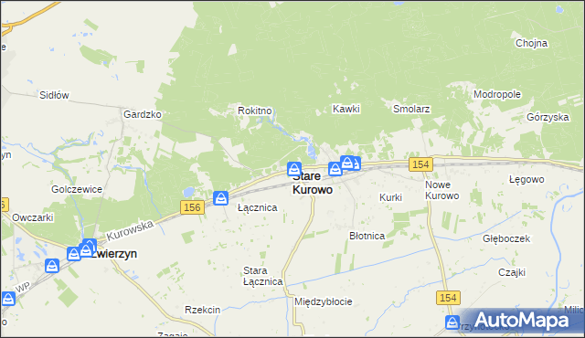 mapa Stare Kurowo, Stare Kurowo na mapie Targeo