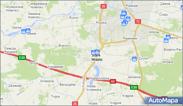 mapa Stare Miasto powiat koniński, Stare Miasto powiat koniński na mapie Targeo