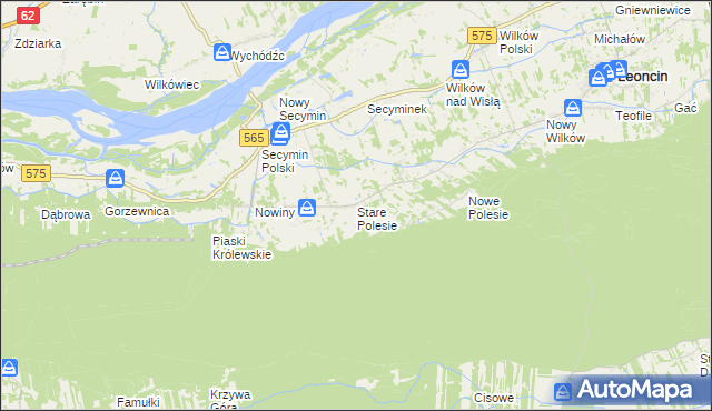 mapa Stare Polesie gmina Leoncin, Stare Polesie gmina Leoncin na mapie Targeo