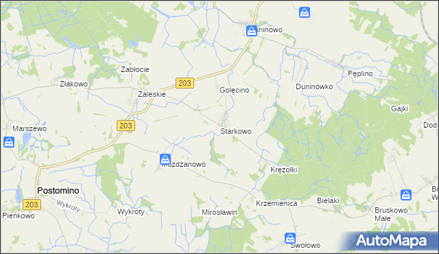 mapa Starkowo gmina Ustka, Starkowo gmina Ustka na mapie Targeo