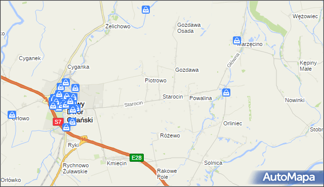 mapa Starocin, Starocin na mapie Targeo