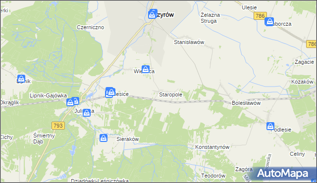 mapa Staropole gmina Przyrów, Staropole gmina Przyrów na mapie Targeo