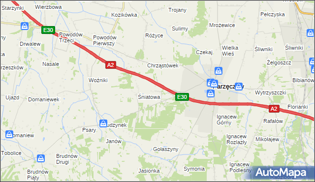 mapa Stary Chrząstów, Stary Chrząstów na mapie Targeo