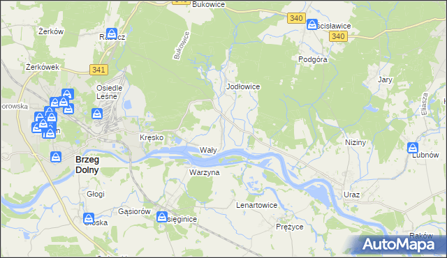 mapa Stary Dwór gmina Brzeg Dolny, Stary Dwór gmina Brzeg Dolny na mapie Targeo