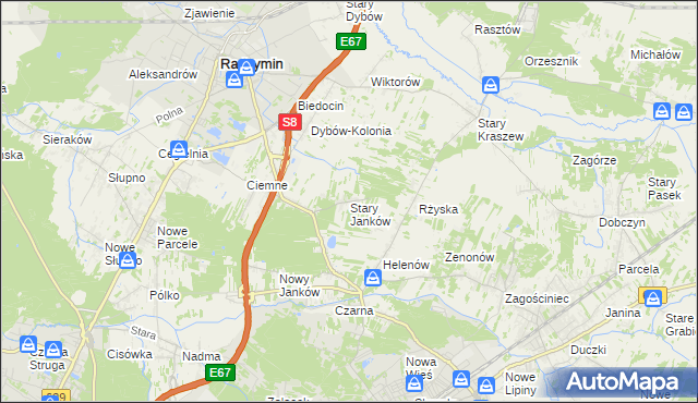 mapa Stary Janków, Stary Janków na mapie Targeo
