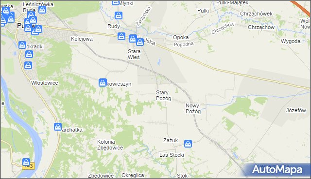 mapa Stary Pożóg, Stary Pożóg na mapie Targeo