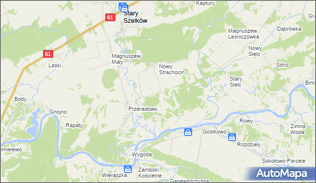 mapa Stary Strachocin, Stary Strachocin na mapie Targeo