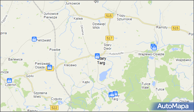 mapa Stary Targ, Stary Targ na mapie Targeo