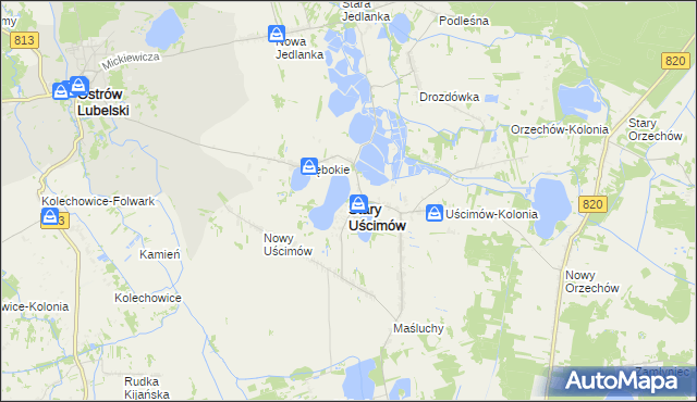 mapa Stary Uścimów, Stary Uścimów na mapie Targeo