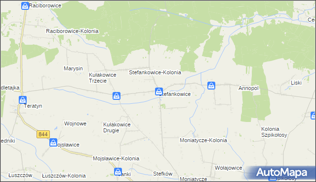mapa Stefankowice, Stefankowice na mapie Targeo