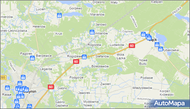 mapa Stefanów gmina Gostynin, Stefanów gmina Gostynin na mapie Targeo