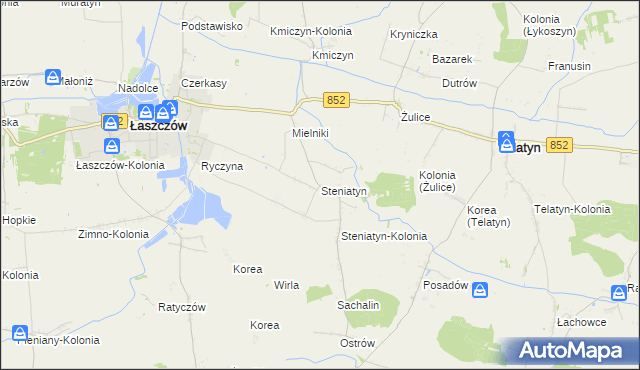 mapa Steniatyn, Steniatyn na mapie Targeo