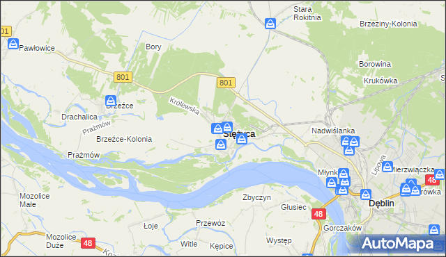 mapa Stężyca powiat rycki, Stężyca powiat rycki na mapie Targeo