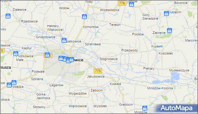 mapa Stogniowice, Stogniowice na mapie Targeo