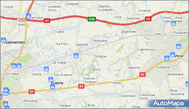 mapa Strażów, Strażów na mapie Targeo