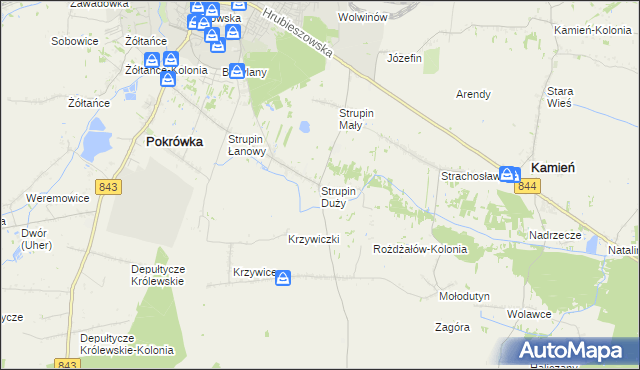 mapa Strupin Duży, Strupin Duży na mapie Targeo