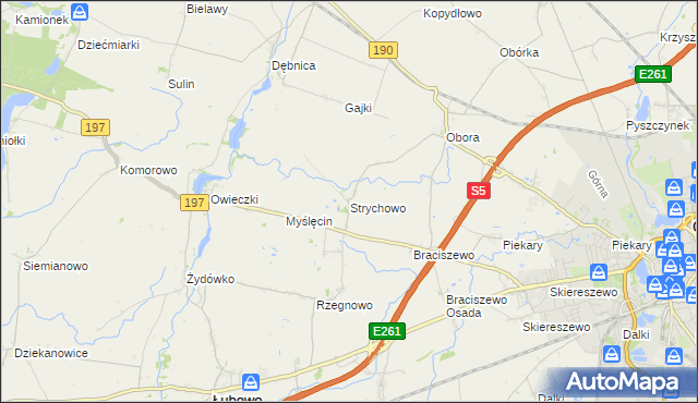 mapa Strychowo, Strychowo na mapie Targeo