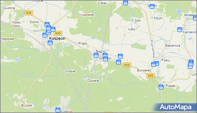 mapa Strzebiń, Strzebiń na mapie Targeo