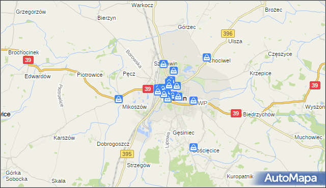mapa Strzelin, Strzelin na mapie Targeo