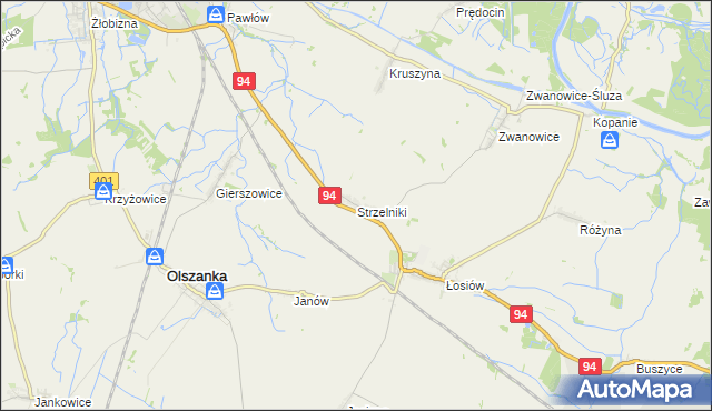 mapa Strzelniki gmina Lewin Brzeski, Strzelniki gmina Lewin Brzeski na mapie Targeo