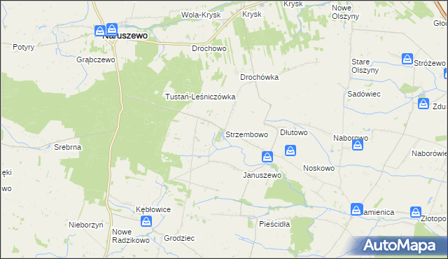 mapa Strzembowo, Strzembowo na mapie Targeo
