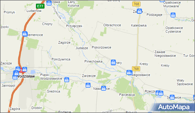 mapa Strzeszkowice, Strzeszkowice na mapie Targeo