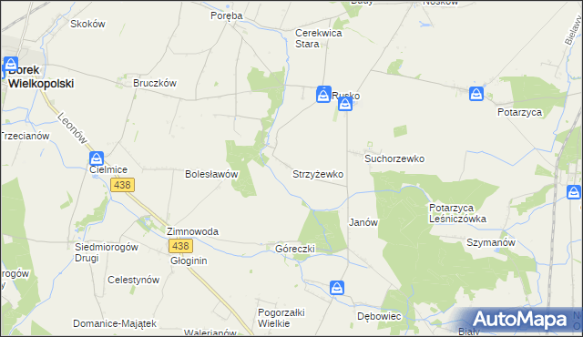mapa Strzyżewko, Strzyżewko na mapie Targeo