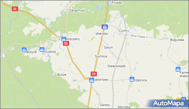 mapa Suchlica, Suchlica na mapie Targeo