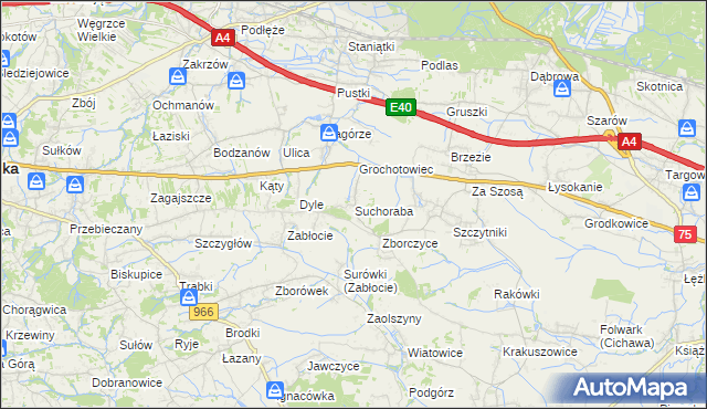 mapa Suchoraba, Suchoraba na mapie Targeo