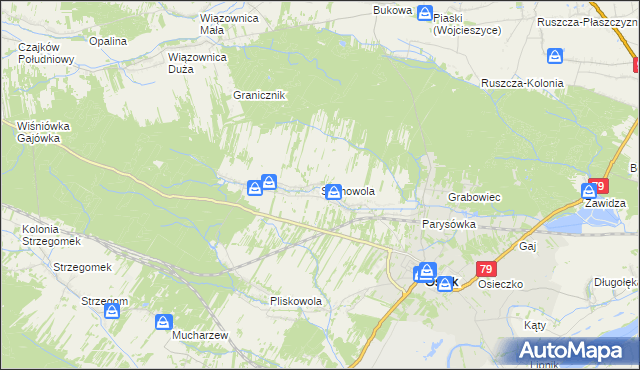 mapa Suchowola gmina Osiek, Suchowola gmina Osiek na mapie Targeo