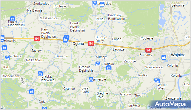 mapa Sufczyn gmina Dębno, Sufczyn gmina Dębno na mapie Targeo