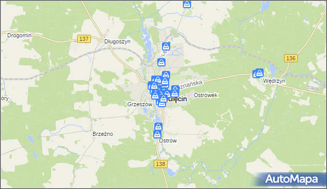 mapa Sulęcin, Sulęcin na mapie Targeo