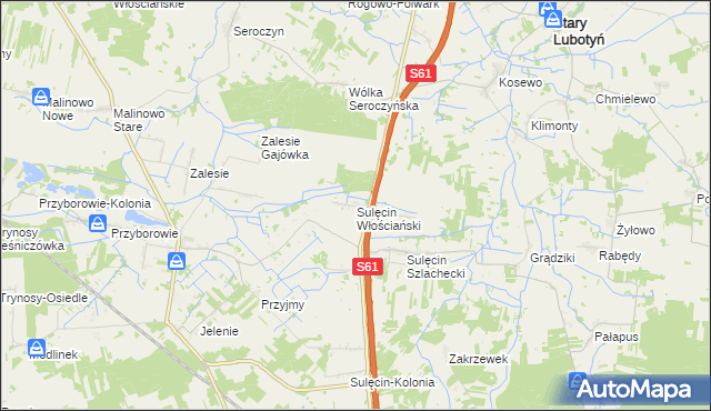 mapa Sulęcin Włościański, Sulęcin Włościański na mapie Targeo