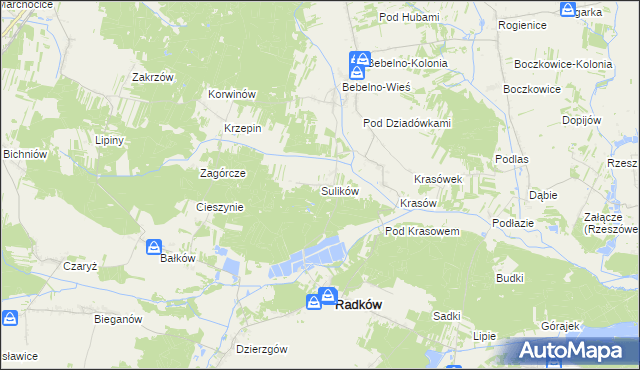 mapa Sulików gmina Radków, Sulików gmina Radków na mapie Targeo