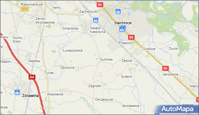 mapa Sulimów gmina Siechnice, Sulimów gmina Siechnice na mapie Targeo