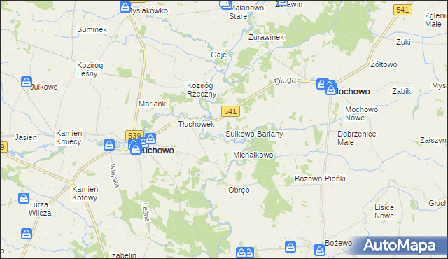 mapa Sulkowo-Bariany, Sulkowo-Bariany na mapie Targeo