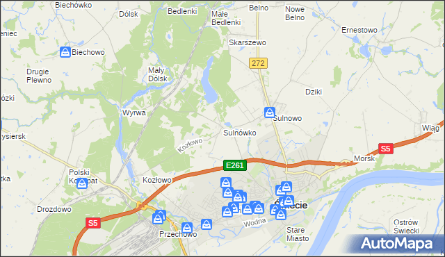 mapa Sulnówko, Sulnówko na mapie Targeo